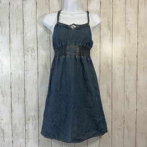 Old Navy Denim Cross Strap Elastic Waist Dress Extra Small
